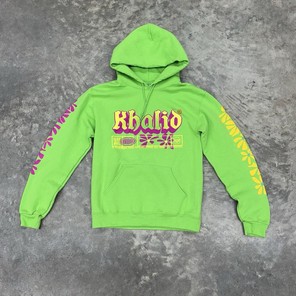 Khalid Summer 2023 Tour Hoodie Sweatshirt 915 To The World Hoodie Medium Green